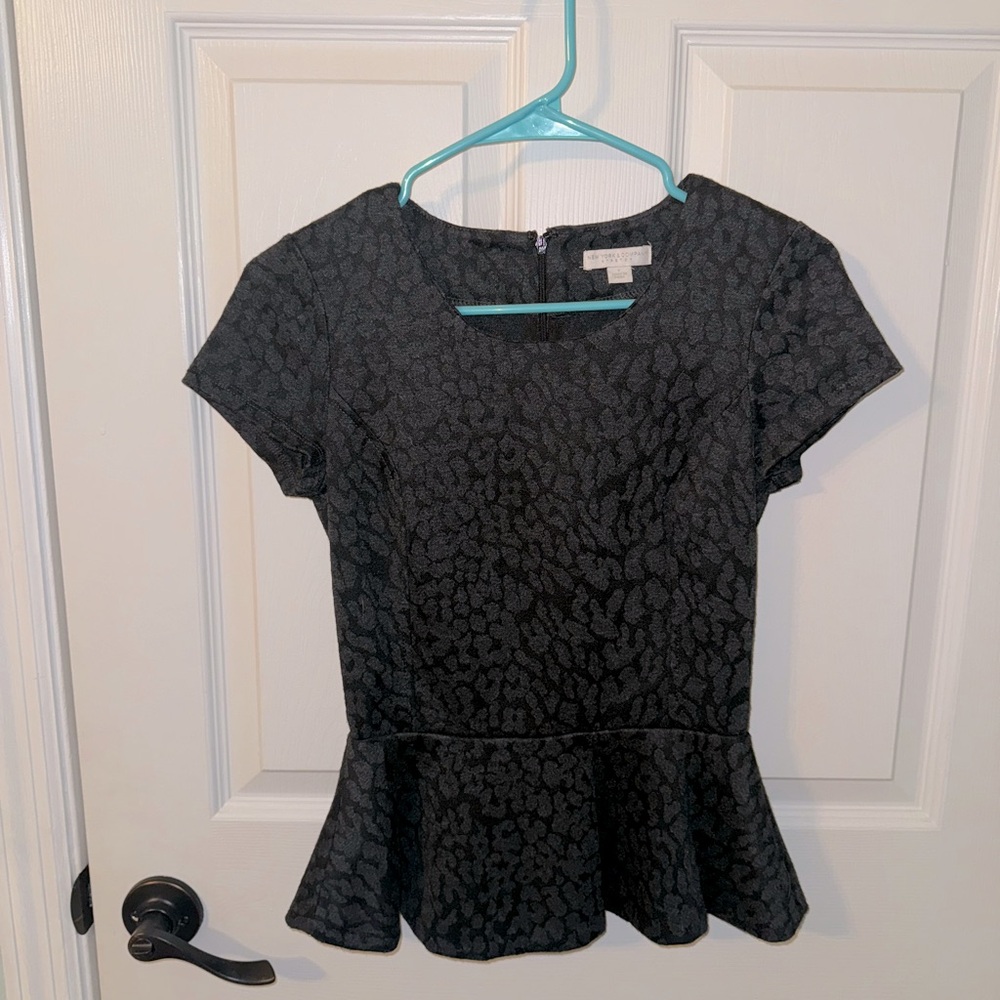 Leopard peplum blouse